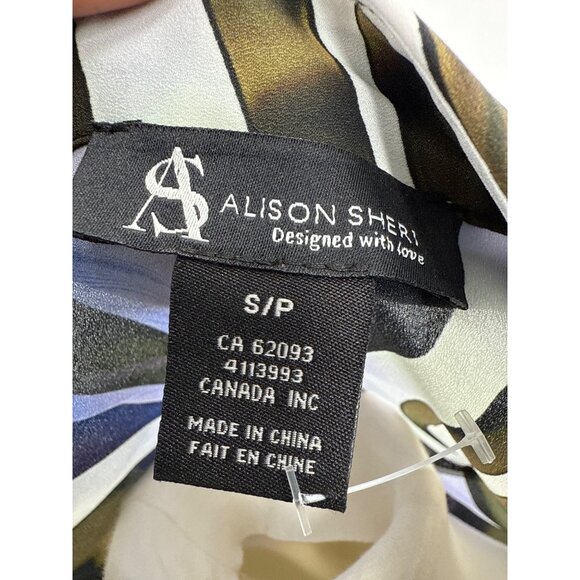 Alison Sheri Womens Zebra Print Long Sleeve Button-Up Blouse S/P - Picture 5 of 10